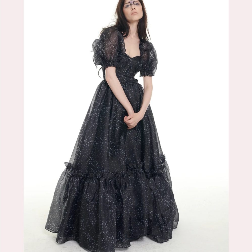 Selkie Black Puff Sleeve Star Dress 4X - “What a Night Ritz Dress”